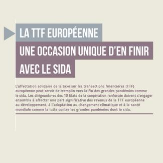 Rapport : la TTF européenne, une occasion unique d'en finir avec le sida