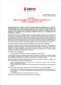 VIH sida communiqué épidémie France