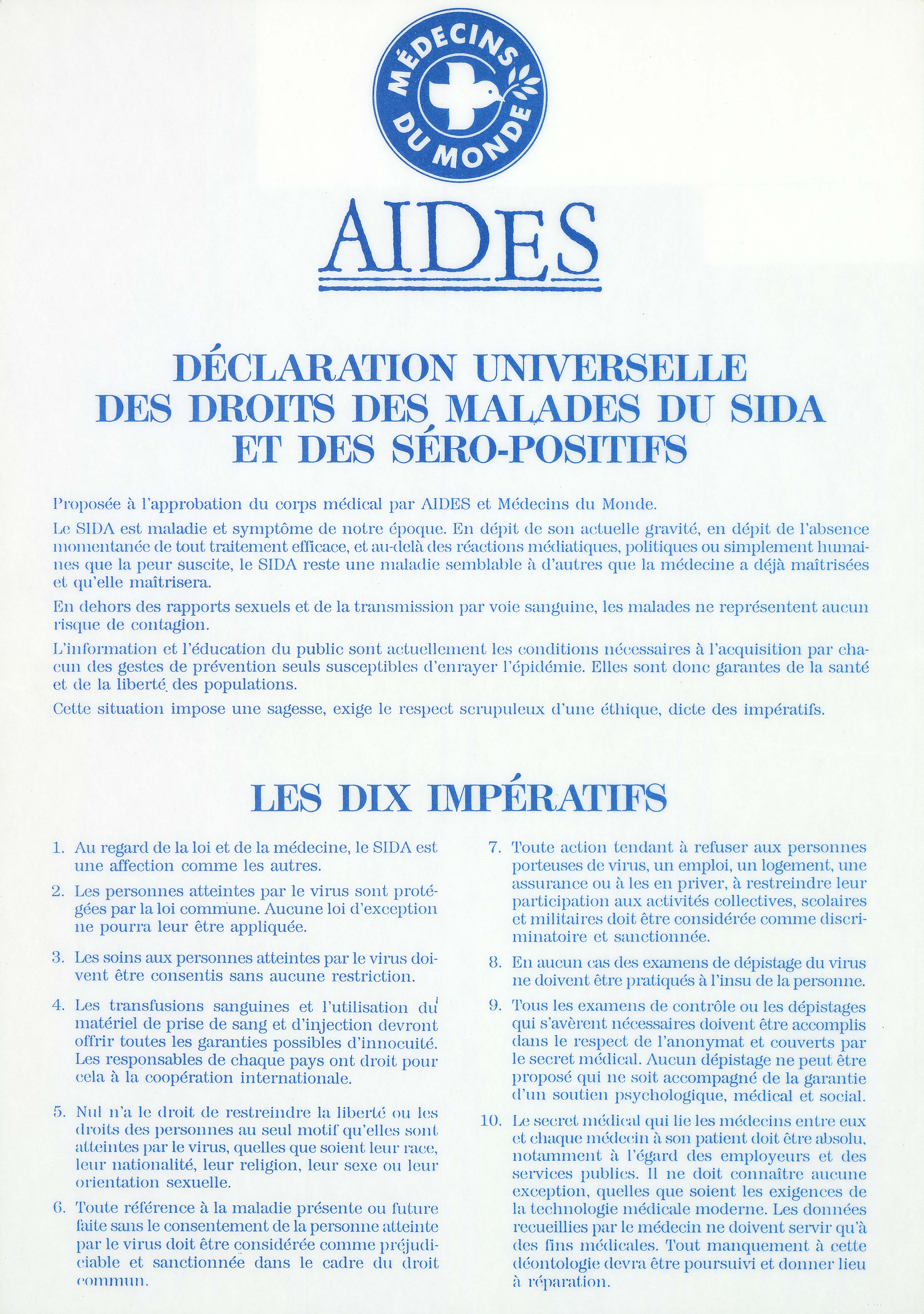 Déclaration universelle des droits des malades