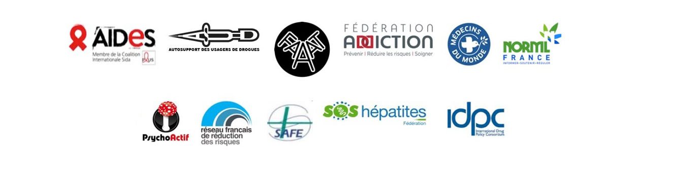 Logos Plateforme interassociative française relative aux politiques internationales sur les drogues