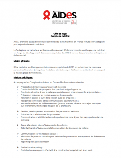aides association vih sida stage mécénat 