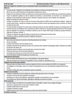 fiche de poste animateur animatrice d'actions Spot Beaumarchais Paris vih sida hépatites association