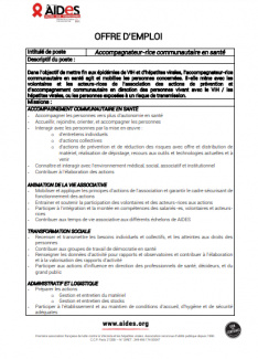 offre emploi CDD Argenteuil Accompagnateur communautaire santé