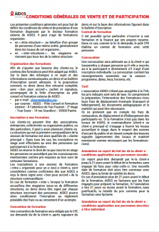 Conditions générales de vente et de participation