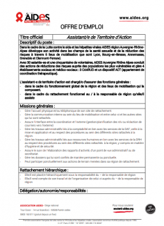 offre emploi CDD Lyon Assisant territoire d'action