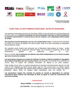 communiqué vih expulsion centre rétention administrative toulouse