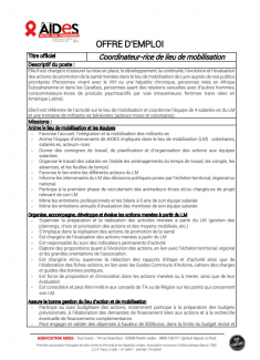 offre emploi coordinateur lieu mobilisation lyon