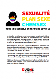 Sexualités, plans sexe, chemsex et Covid-19 : réduire les risques