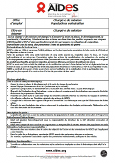 aides recrutement offre emploi poste plaidoyer vih hépatites sida