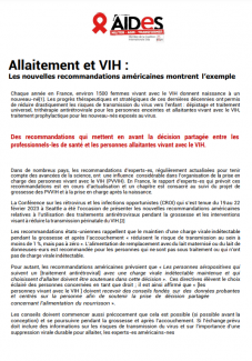 position paper vih allaitement