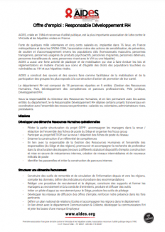 fiche de poste responsable développement RH aides association vih hépatites sida
