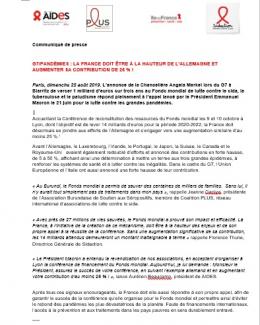 G7 CRFM Macron sida vih tuberculose paludisme fonds mondial