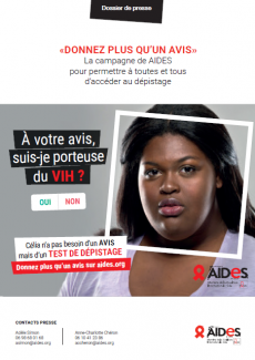 dossier presse donnez plus qu'un avis test dépistage VIH sida